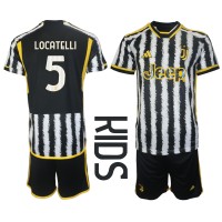 Juventus Manuel Locatelli #5 Koti Peliasu Lasten 2023-24 Lyhythihainen (+ Lyhyet housut)